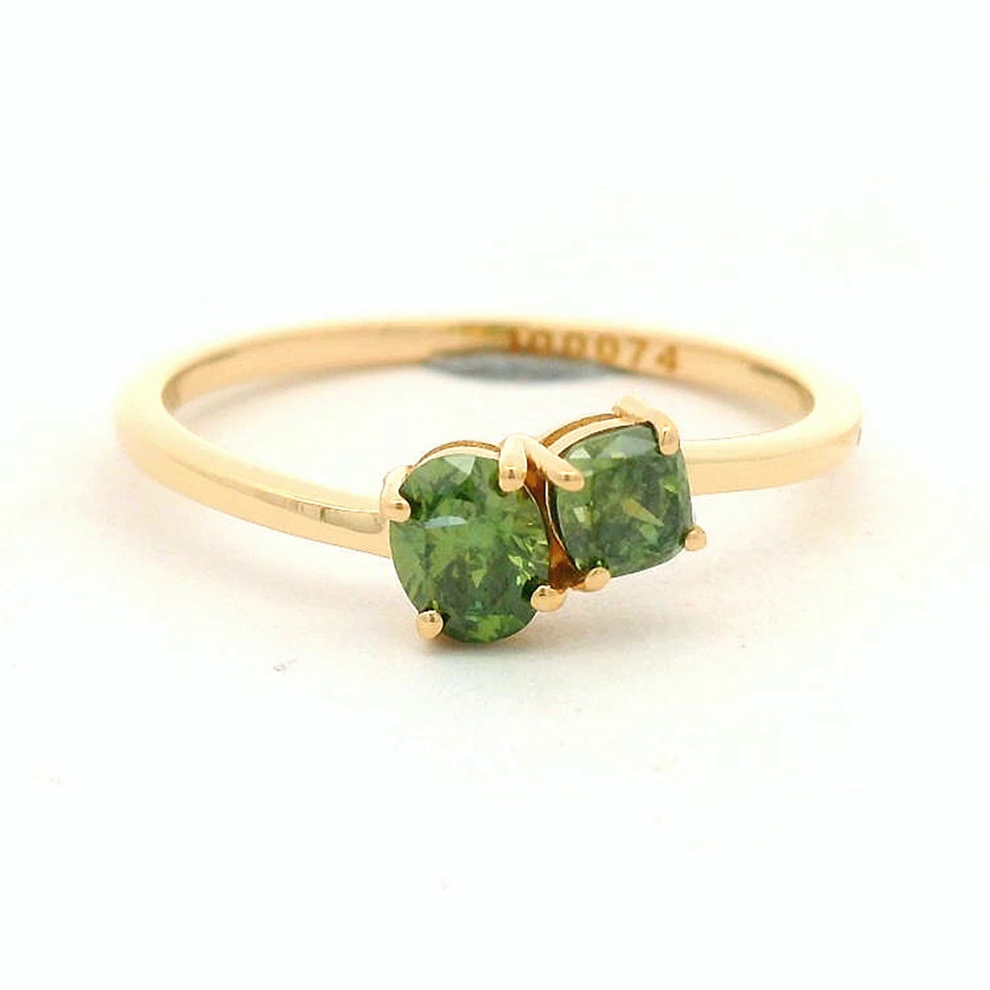 0.55 Ct Oval Green Diamond 14K Gold Ring