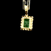 1.30 Ct Octagon Emerald 14K Gold Pendant