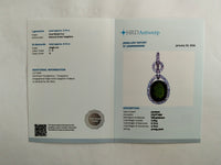 2.88 Ct Oval Mixed Cut Natural Green Sapphire 950 Platinum Pendant
