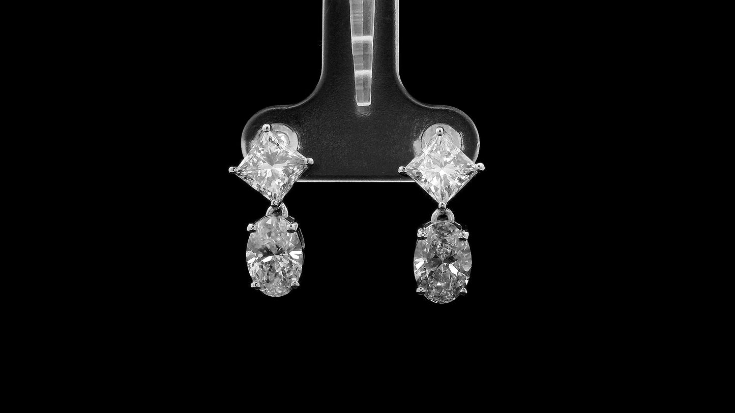 4.21 Carats Lab Grown Diamond 14K Gold Earrings