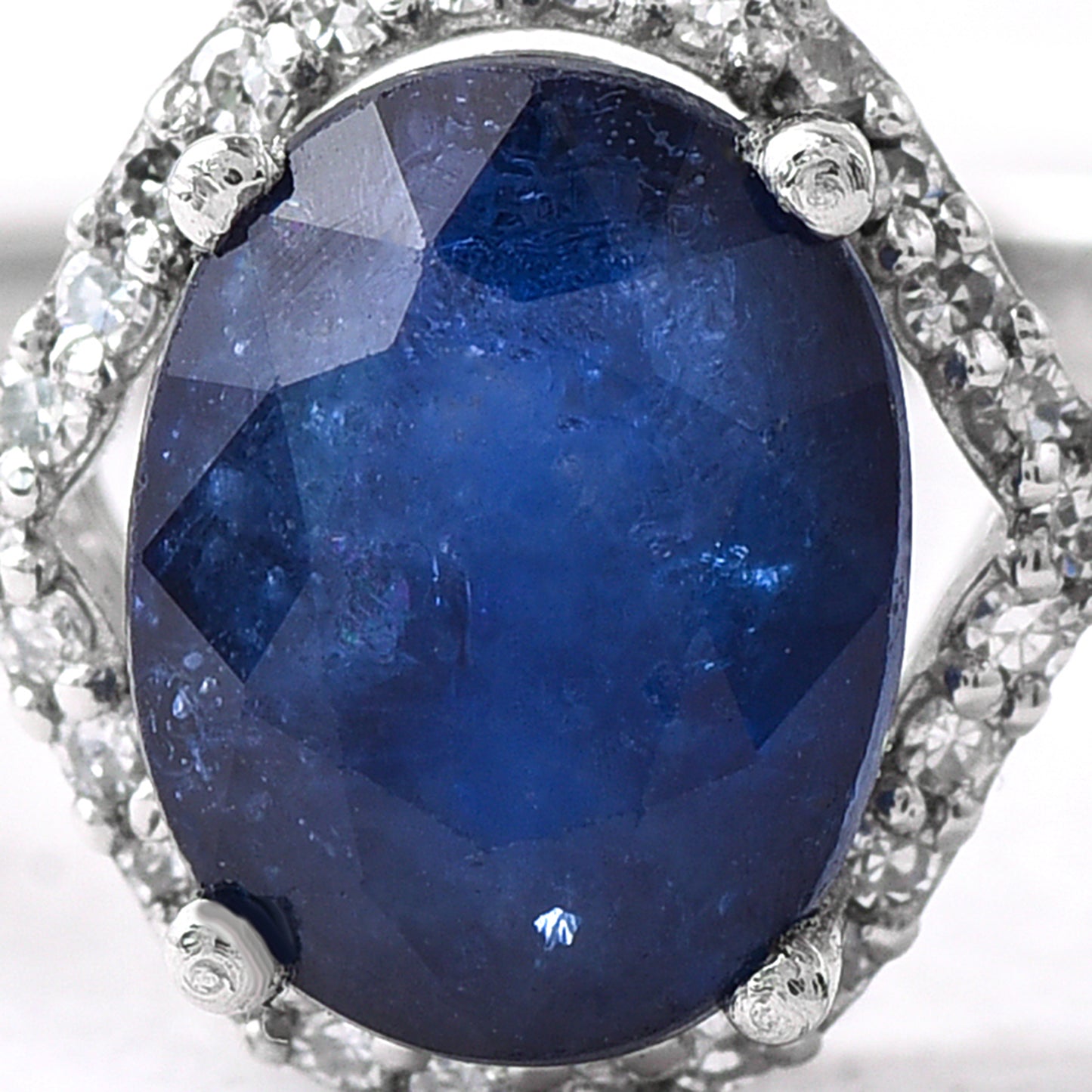 2.36 Ct Oval Sapphire 950 Platinum Ring