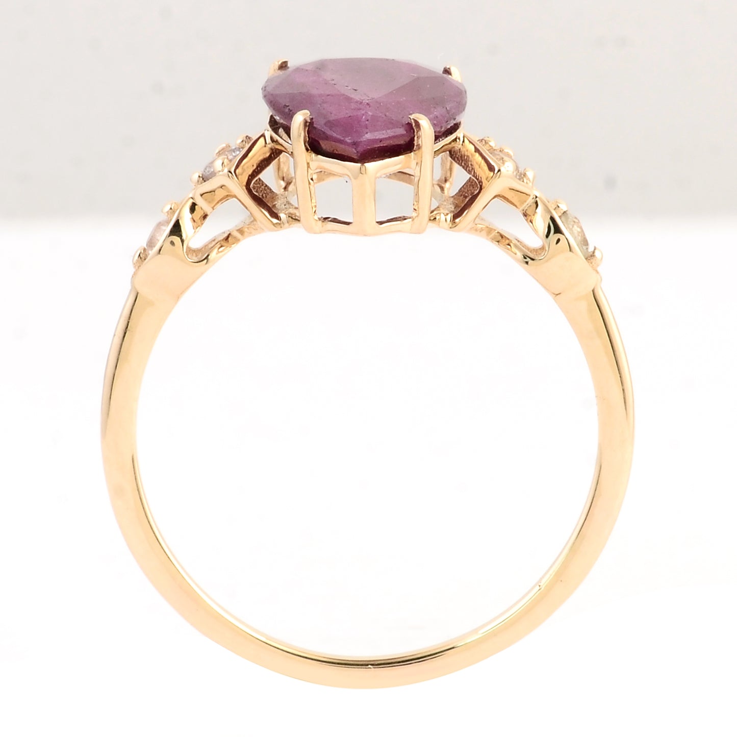 3.30 Ct Pear Ruby 14K Gold Ring