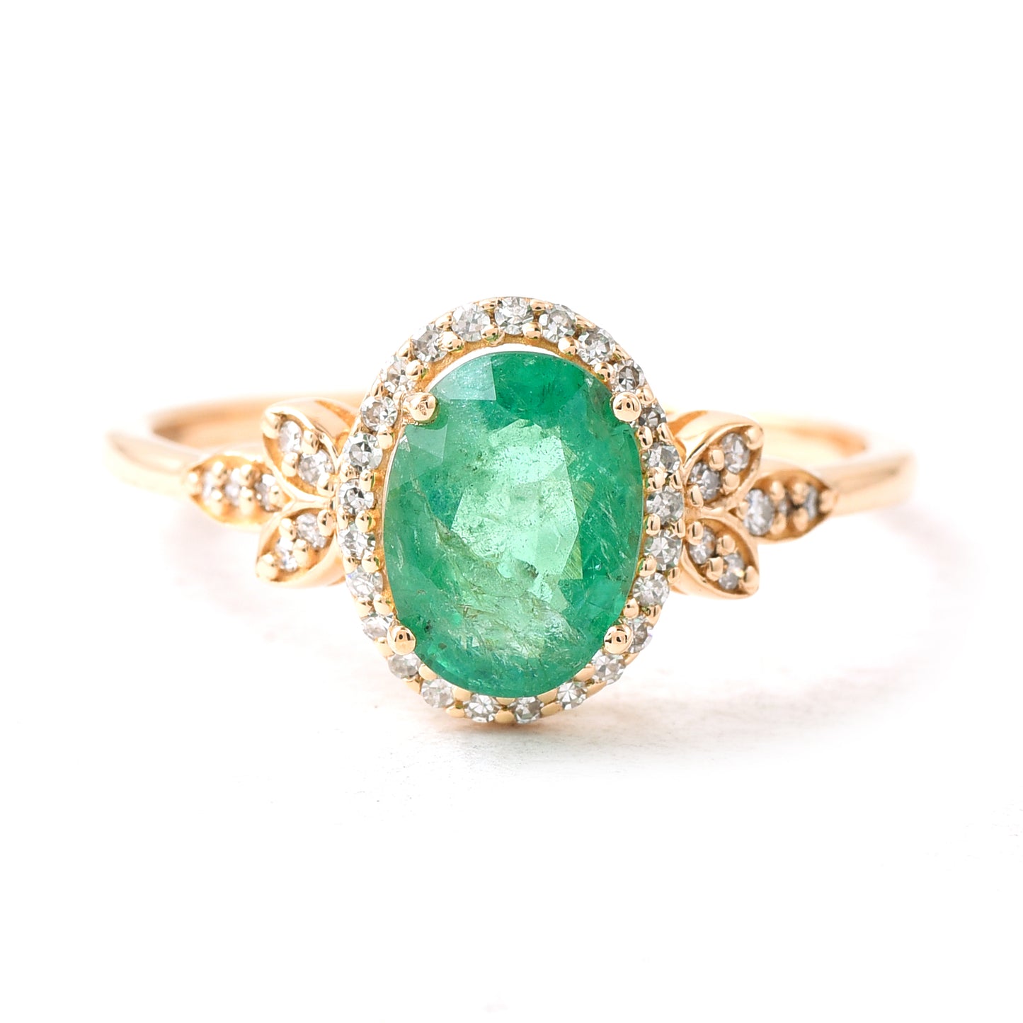 1.28 Ct Oval Emerald 14K Gold Ring