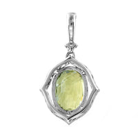 2.46 Ct Oval Mixed Cut Natural Green Sapphire 950 Platinum Pendant