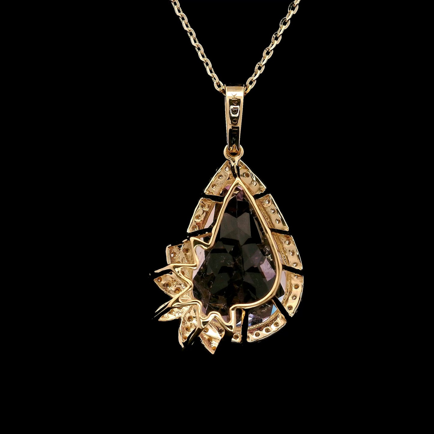 8.00 Ct Pear Kunzite 14K Gold Pendant