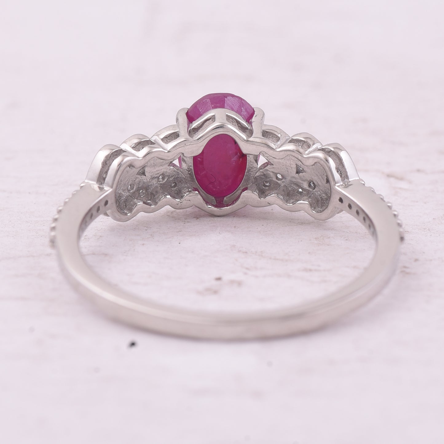 1.14 Ct Oval Mixed Cut Natural Ruby 950 Platinum Ring