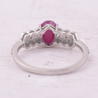 1.14 Ct Oval Mixed Cut Natural Ruby 950 Platinum Ring