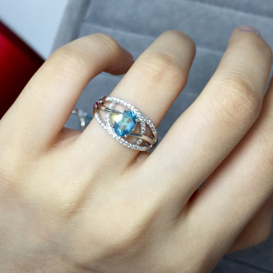 Blue Topaz 925 Sterling Silver Ring