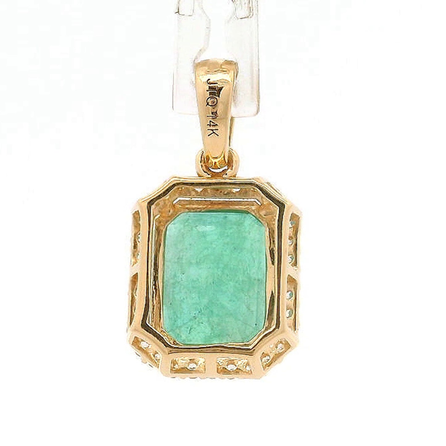 2.72 Ct Octagon Emerald 14K Gold Pendant