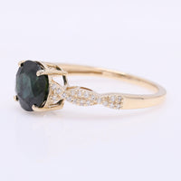 2.51 Ct Round Mixed Cut Natural Sapphire 14K Gold Ring