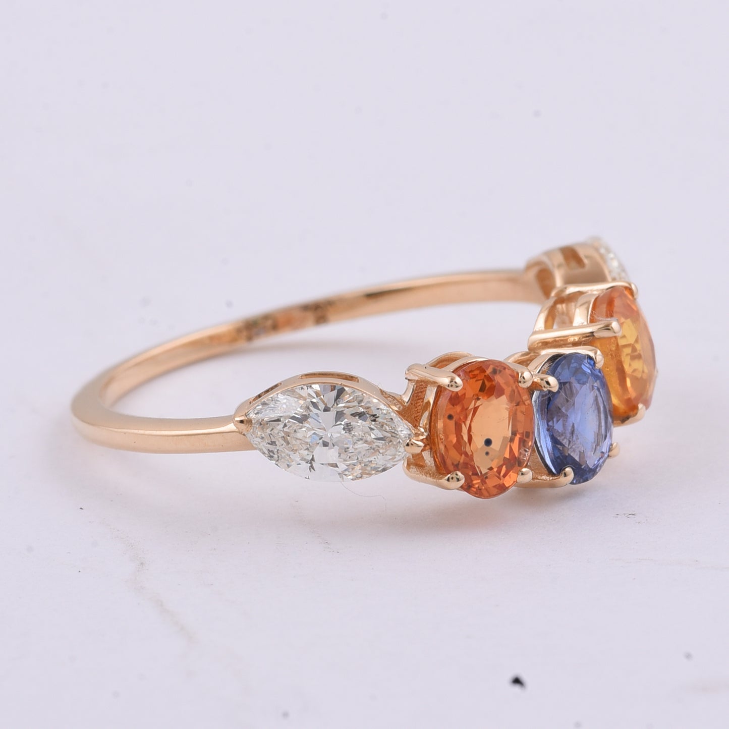 2.01 Ct Oval Natural Multi-Coloured Sapphire 14K Gold Ring