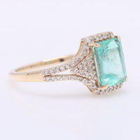 1.86 Ct Octagon Step Cut Natural Emerald 14K Gold Ring