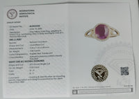 2.77 Ct Oval Mixed Cut Natural Corundum Ruby 14K Gold Ring