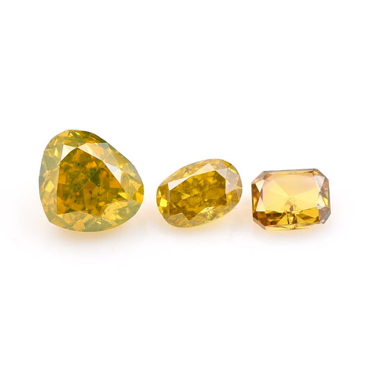 0.49 Yellow Diamond Heart, Oval, Octagon Loose Diamond