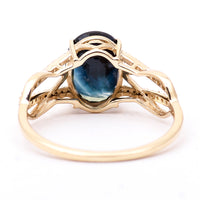 3.02 Ct Oval Natural Sapphire 14K Gold Ring