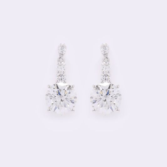 3.58 Carats Lab Grown Diamond 14K Gold Earrings