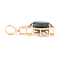 4.70 Ct Oval Natural Sapphire 14K Gold Pendant