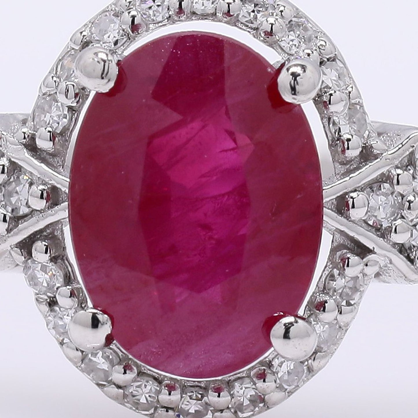 1.18 Ct Oval Mixed Cut Natural Ruby 950 Platinum Ring