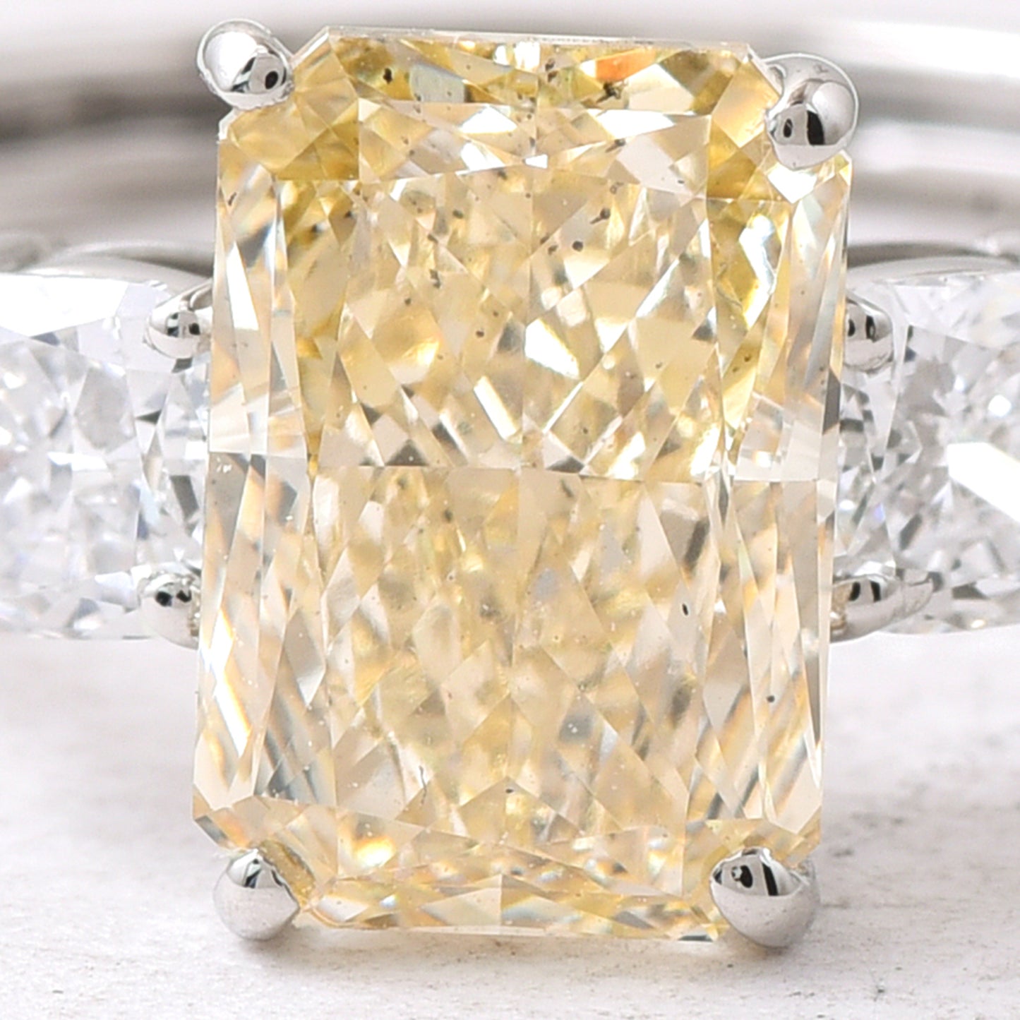 2.50 Ct Radiant Lab Grown Diamond 950 Platinum Ring