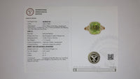 7.42 Ct Rectangular Cushion Mixed Cut Natural Peridot 14K Gold Ring