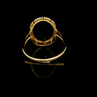 5.44 Ct Oval Mixed Cut Lab Grown Sapphire 14K Gold Ring