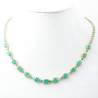 22.26 Ct Natural Emerald 14K Gold Necklace