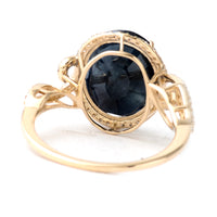 6.75 Ct Oval Mixed Cut Natural Corundum Sapphire 14K Gold Ring