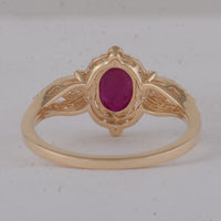 1.37 Ct Oval Ruby 9K Gold Ring