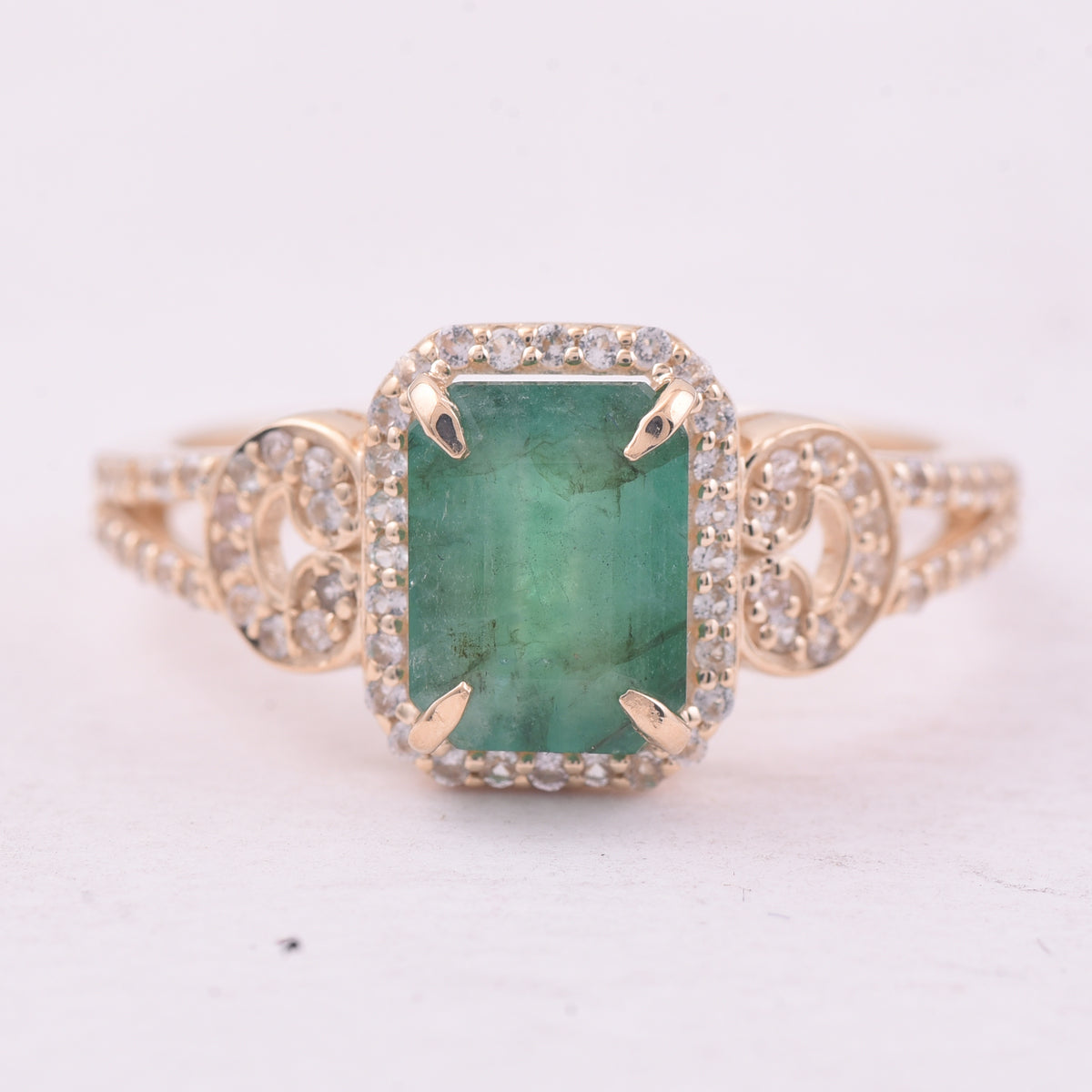 1.73 Ct Octagon Emerald 9K Gold Ring