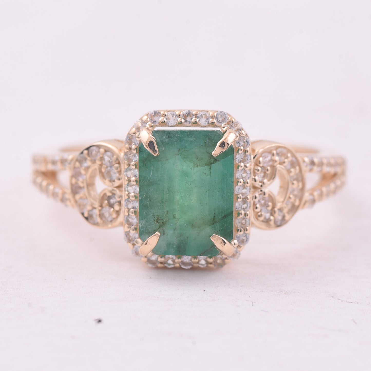 1.73 Ct Octagon Emerald 9K Gold Ring