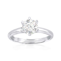 1.00 Carat Moissanite Ring in Sterling Silver. Size 7