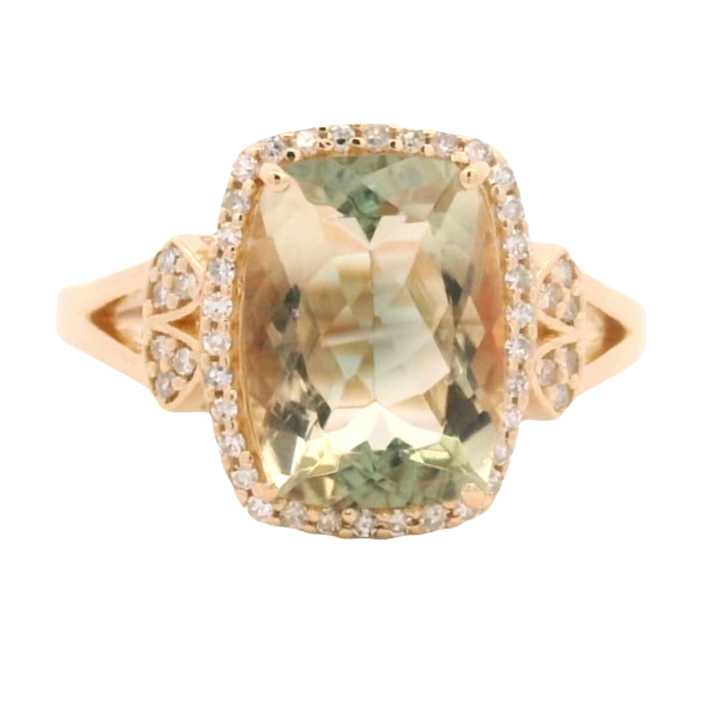 2.62 Ct Cushion Oregon Sunstone 14K Gold Ring