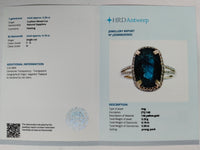 5.69 Ct Cushion Mixed Cut Natural Sapphire 14K Gold Ring