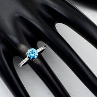 1.63 Carats Blue Lab Grown Diamond 14K Gold Ring