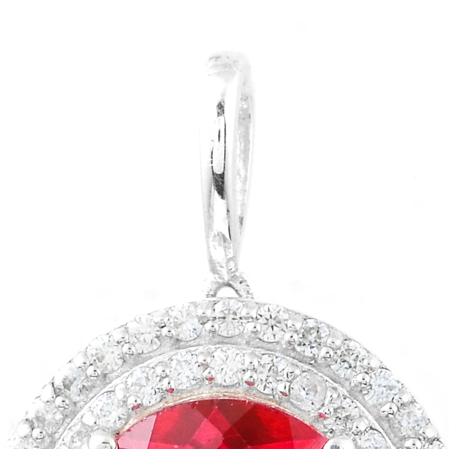 6.05 Ct Oval Pink Topaz, White Zircon, 925 Sterling Silver Pendant