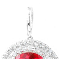 6.05 Ct Oval Pink Topaz, White Zircon, 925 Sterling Silver Pendant