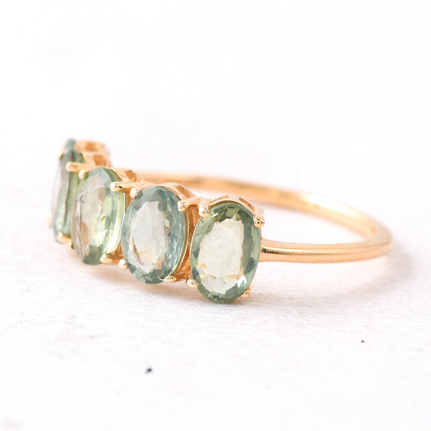 2.50 Ct Oval Mixed Cut Natural Green Sapphire 14K Gold Ring