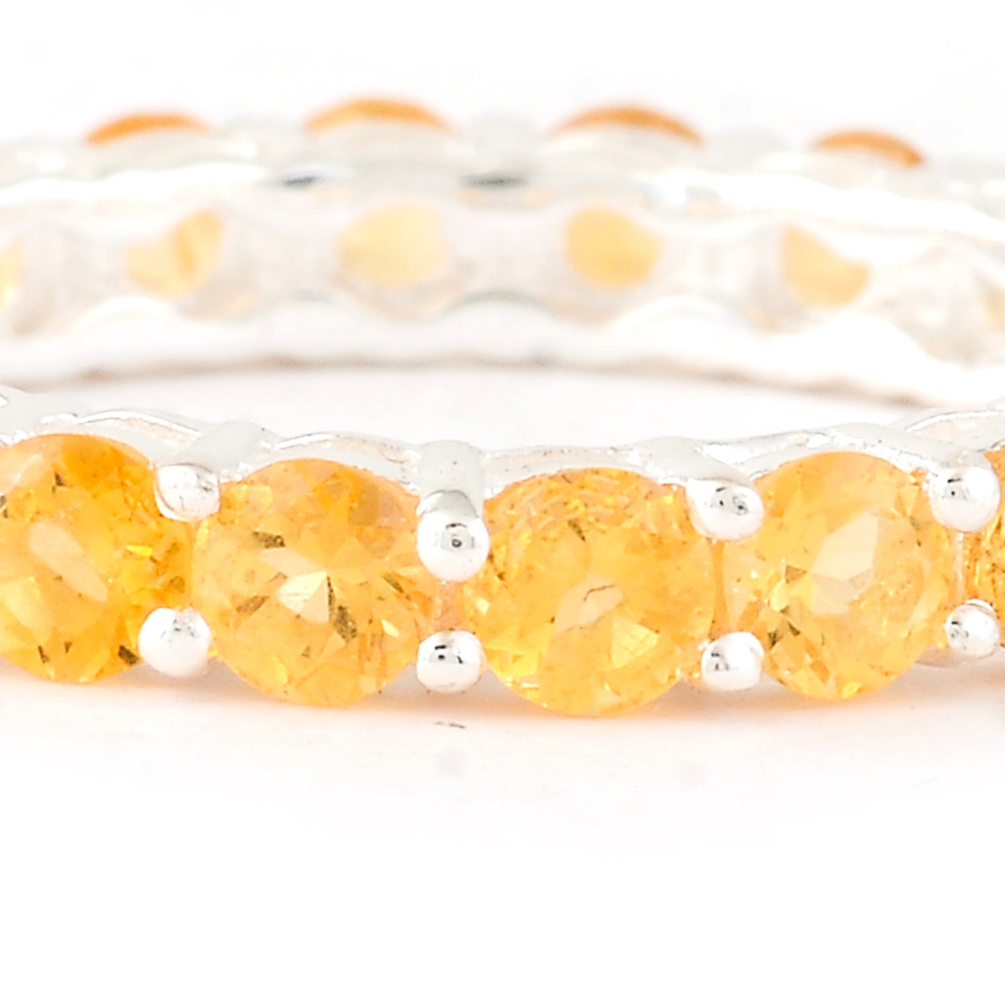 2.19 Ct Round Citrine 925 Sterling Silver Ring