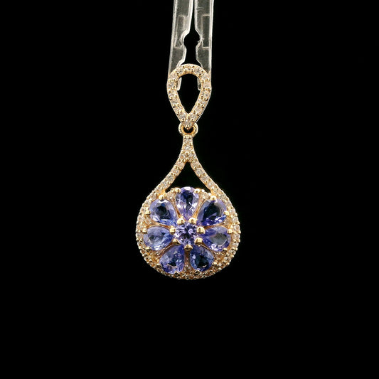 1.33 Ct Round Tanzanite 14K Gold Pendant