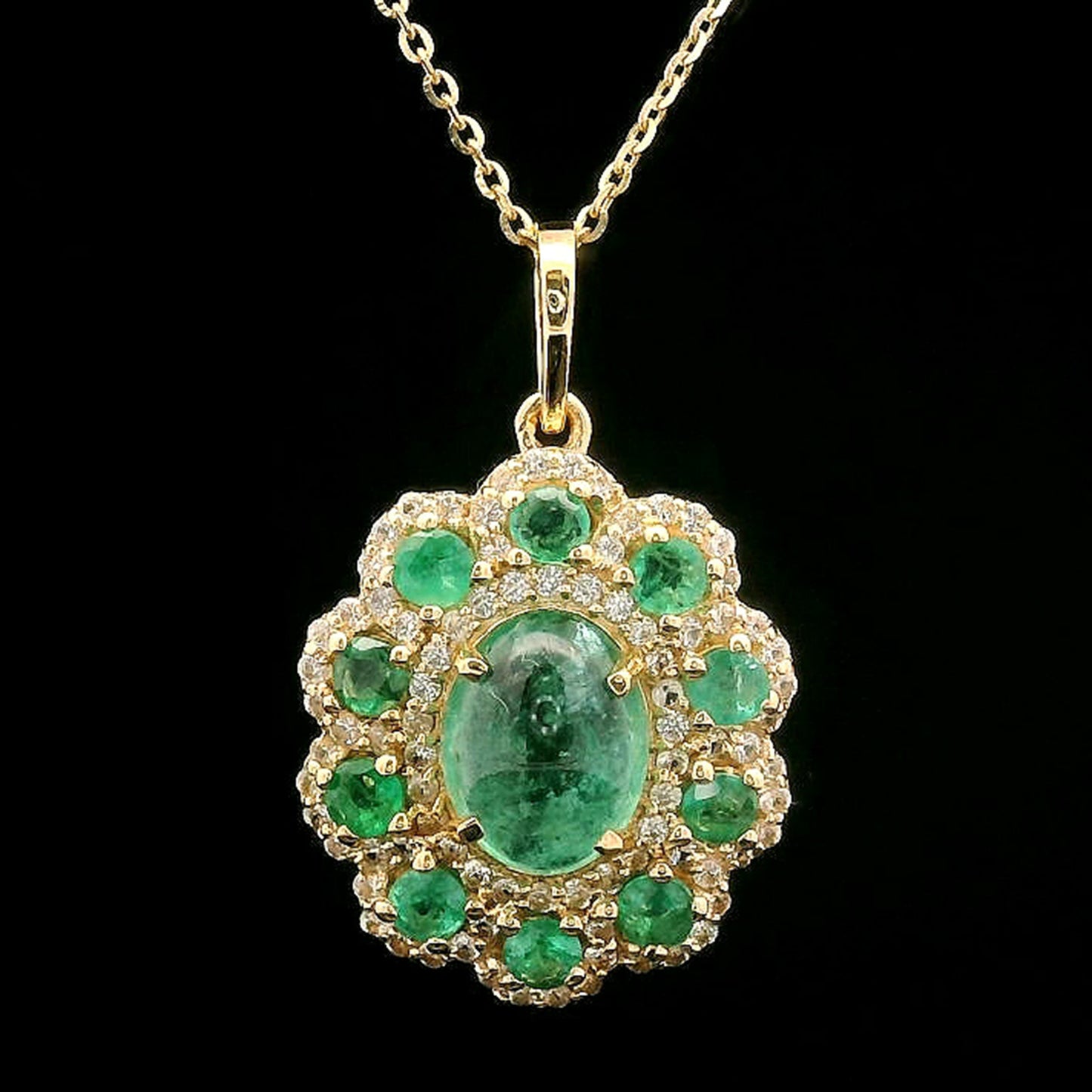 1.94 Ct Oval Emerald 14K Gold Pendant