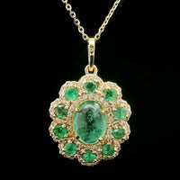 1.94 Ct Oval Emerald 14K Gold Pendant