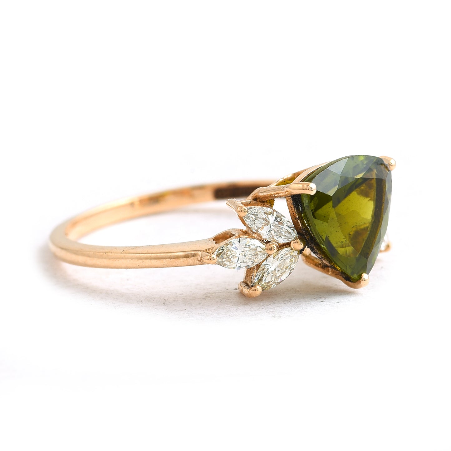 1.94 Ct Trillion Tourmaline 14K Gold Ring