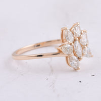 0.71 Ct Marquise, Pear Natural Diamond 14K Gold Ring