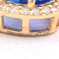 1.76 Ct Oval Mixed Cut Natural Sapphire 14K Gold Pendant