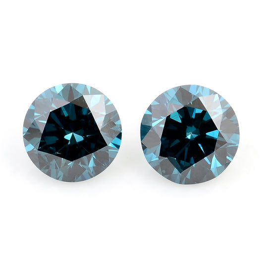 0.42 Blue Diamond Round Loose Gemstone
