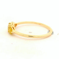 0.60 Ct Pear Yellow Diamond 14K Gold Ring
