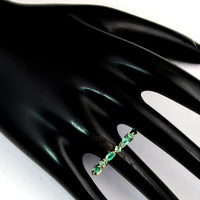 0.79 Ct Pear Emerald 14K Gold Ring