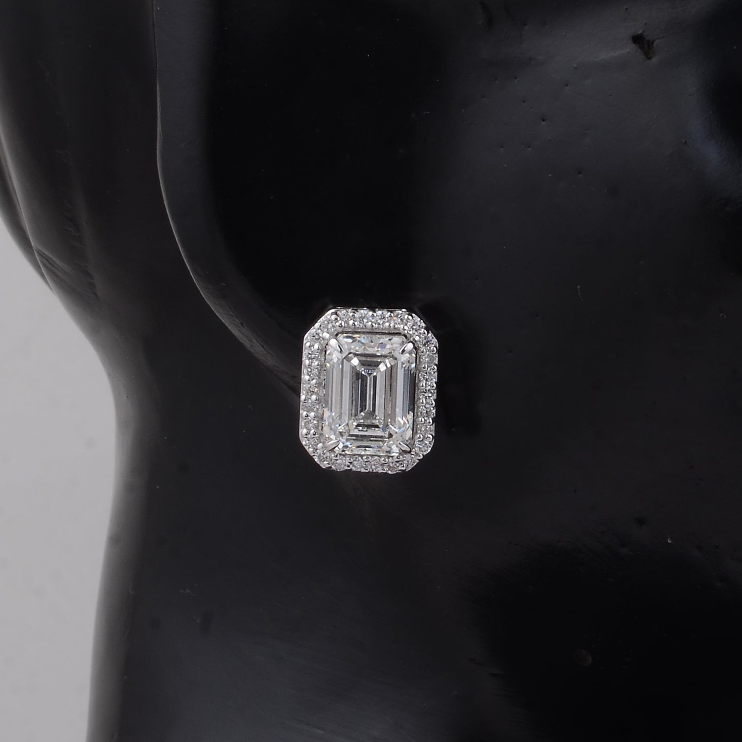 6.41 Carats Lab Grown Diamond 14K Gold Earrings