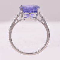 4.45 Ct Cushion Mixed Cut Natural Tanzanite 950 Platinum Ring