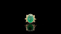 2.71 Ct Oval Natural Emerald 14K Gold Ring